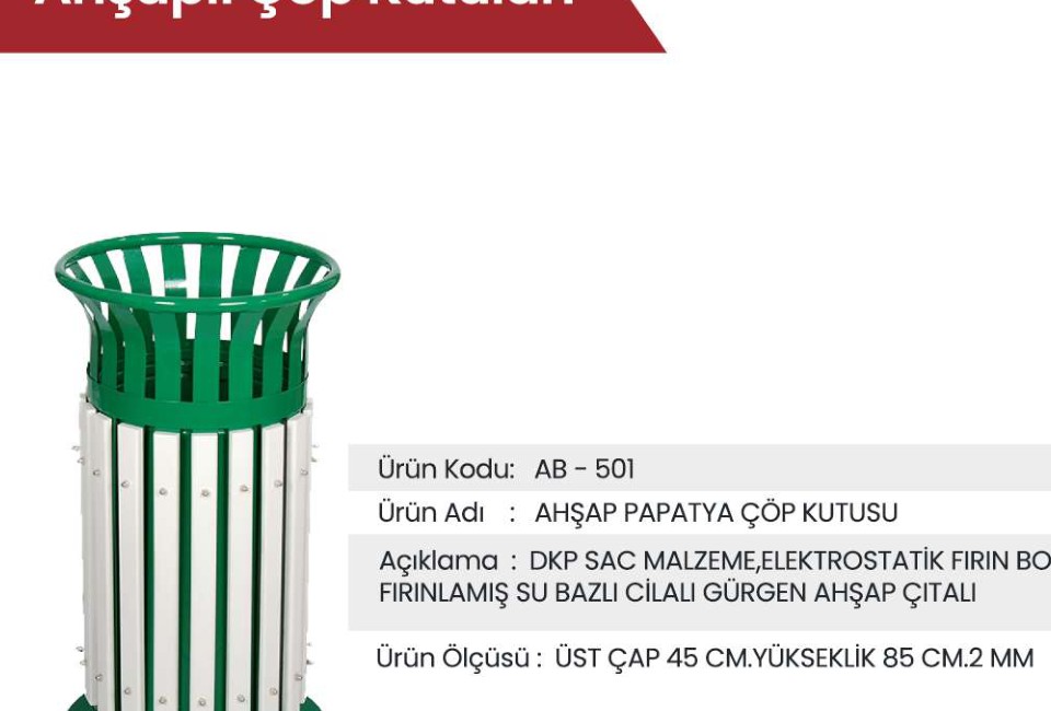 Ahşaplı çöp kutusu