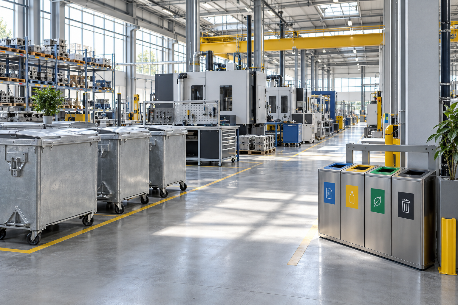 Fabrikalar için endüstriyel atık yönetimi ekipmanları