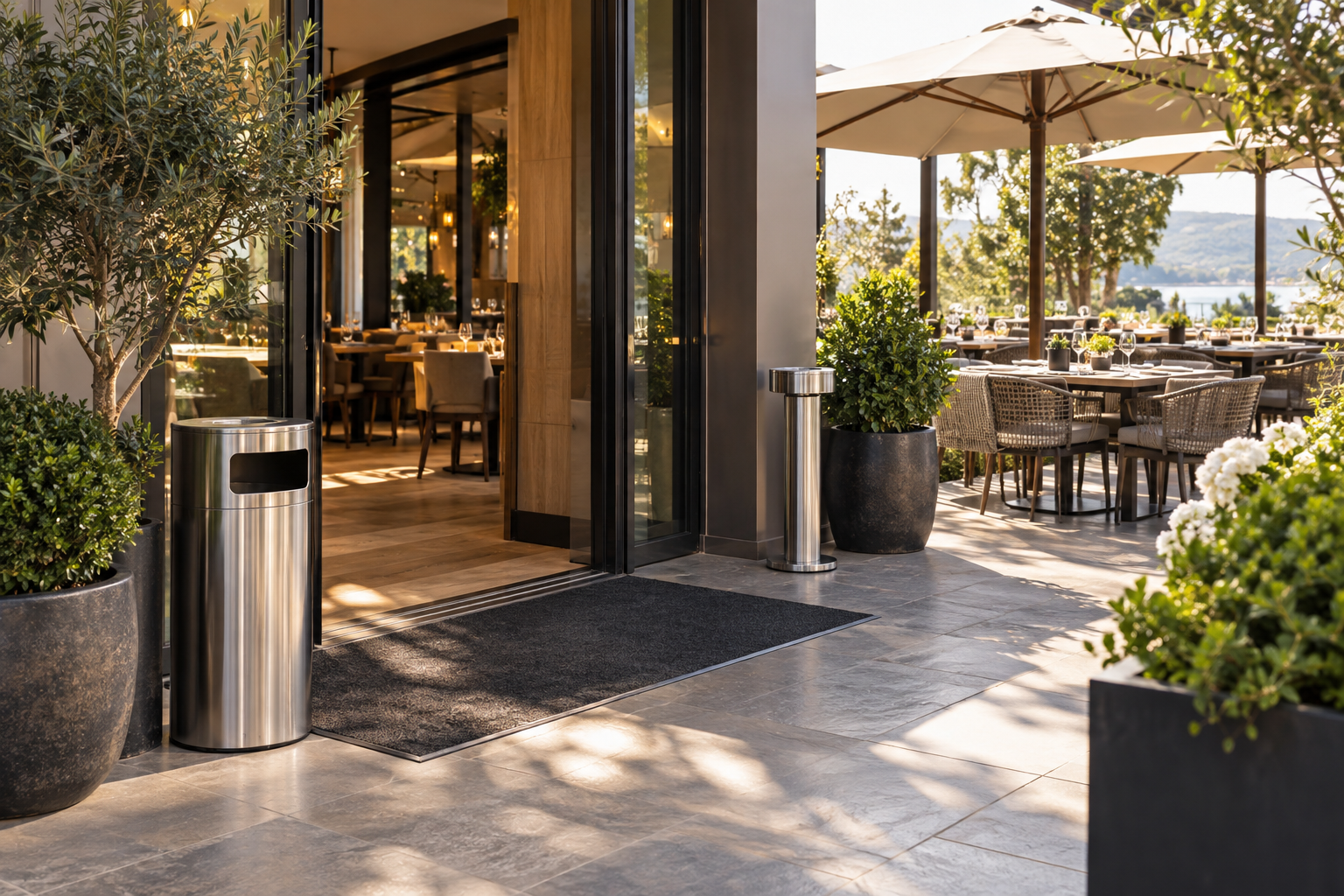 Restoran ve kafeler için şık atık yönetimi ekipmanları