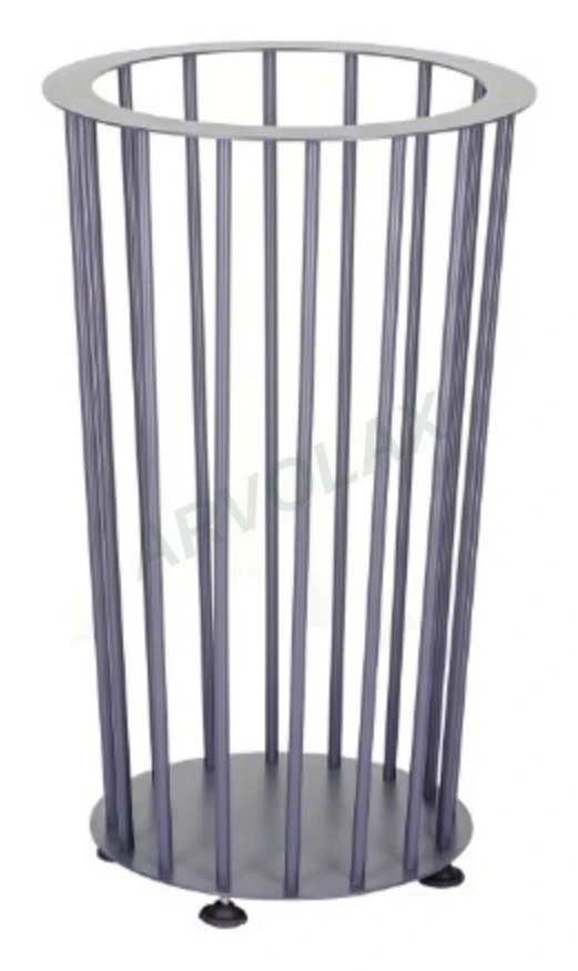 Dış Mekan Çöp Kutusu – Üst Ø 45 cm, yükseklik 70 cm – Silindirik tel kafes, poşet takılabilir