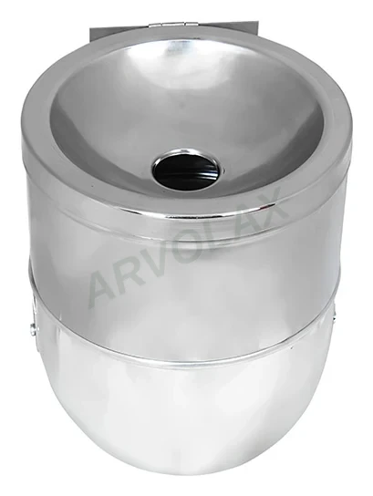 Küllük – Ø 18 cm, yükseklik 28 cm – Gümüş metal, yuvarlak kubbe küllük